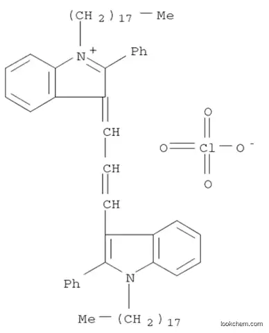 Molecular Structure of 99708-02-8 (3H-Indolium,1-octadecyl-3-[3-(1-octadecyl-2-phenyl-1H-indol-3-yl)-2-propenylidene]-2-phenyl-, perchlorate)